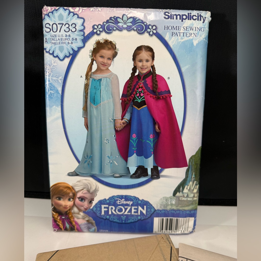 Simplicity 0733 Disney Frozen Sewing Pattern For Kids New Uncut Sizes 3-8